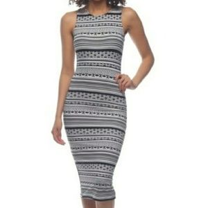 Aztec Print Sleeveless Midi Dress